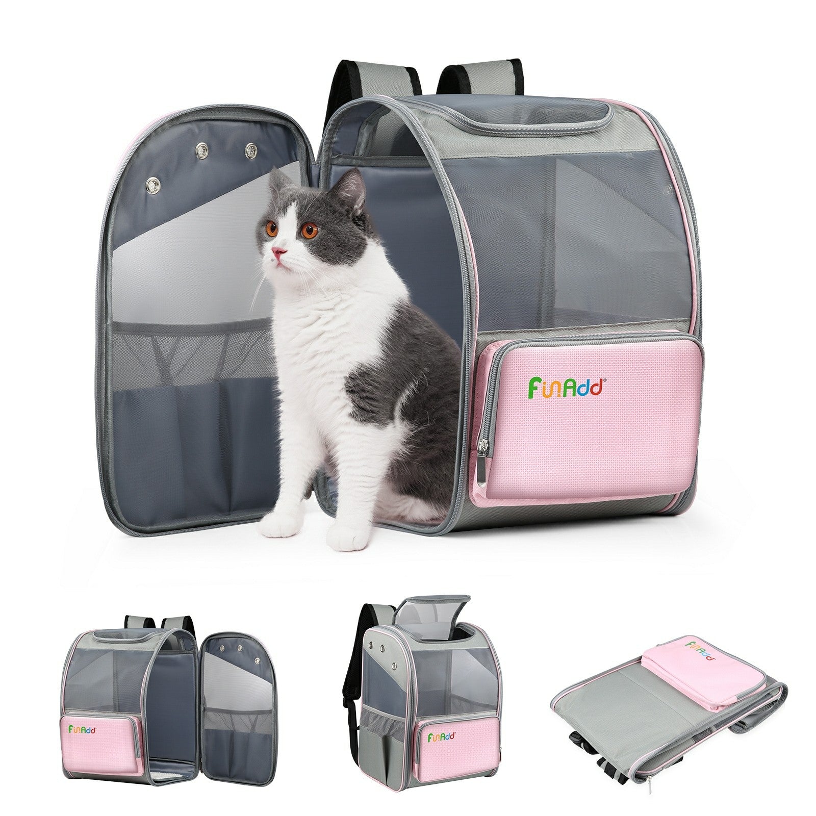 FUNADD FA1003 600D Nylon Breathable Pet Backpack Dog Cat Carrier Dual Shoulders Bag FUNADD FA1003 600D Nylon Breathable Pet Backpack Dog Cat Carrier Dual Shoulders Bag